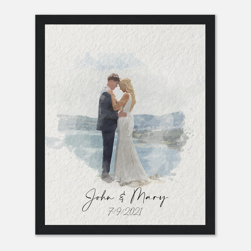 Custom Wedding Portrait - Photo + Names